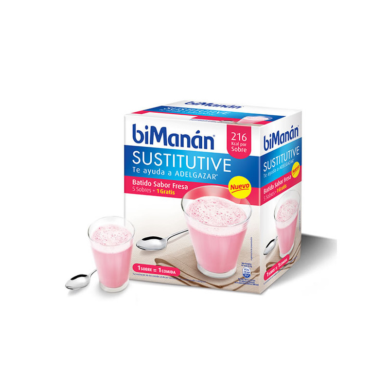 Bimanán Sustitutive Strawberry Shake 5+1unt