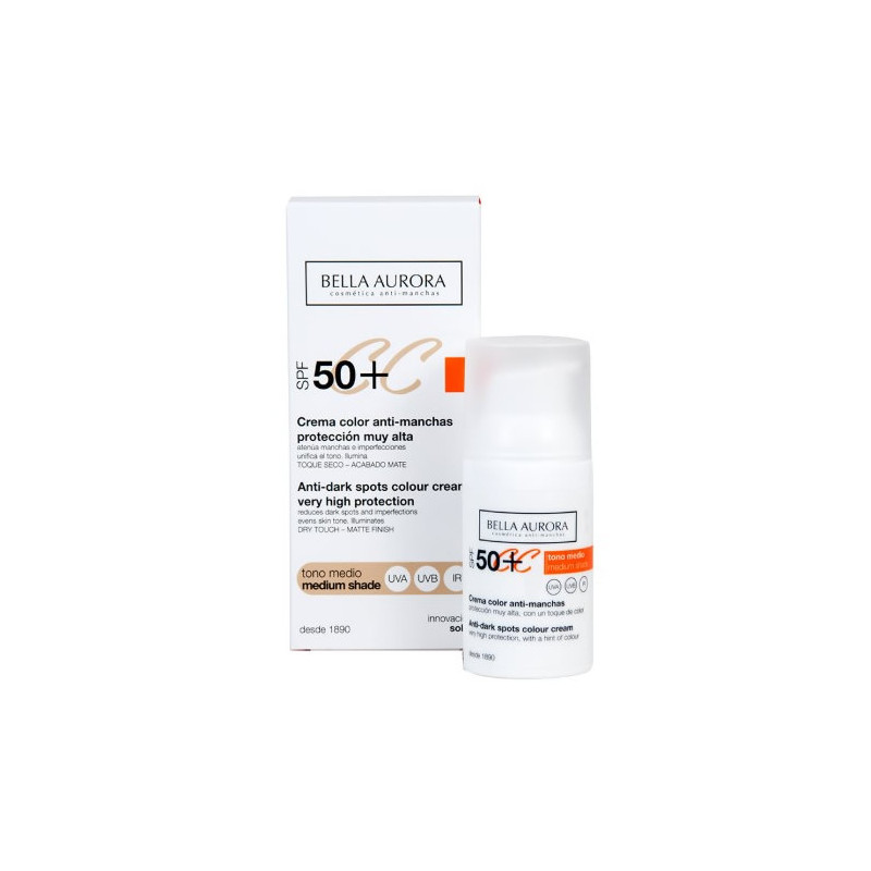 Bella Aurora CC Anti-Spot Cream Spf50 Medium Tone 30ml