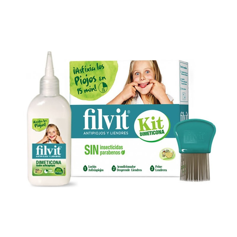Filvit Dimeticona Anti Pidocchi Lozione 125ml Set 3 Parti