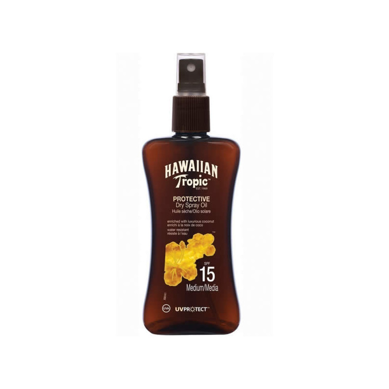 Hawaiian Tropic Protective Dry Spray Oil Spf15 Medium 200ml