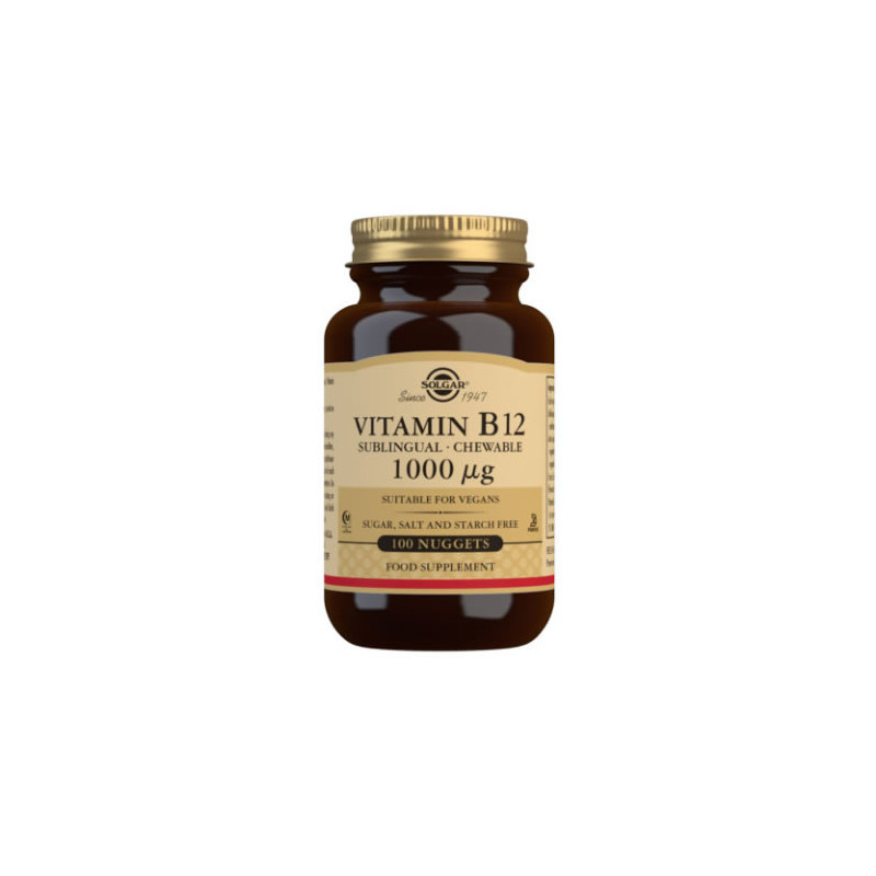 Solgar Vitamin B12 1000 µg Sublingual - Chewable Nuggets - Pack of 100