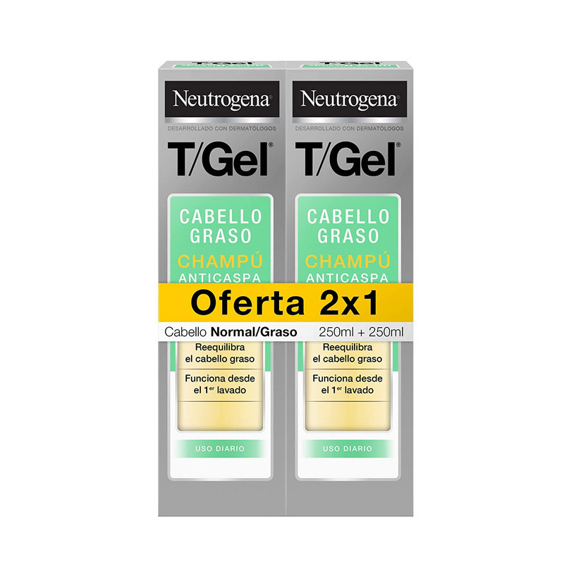 Neutrogena T-Gel Champú Normal Graso Duplo 2x 250ml