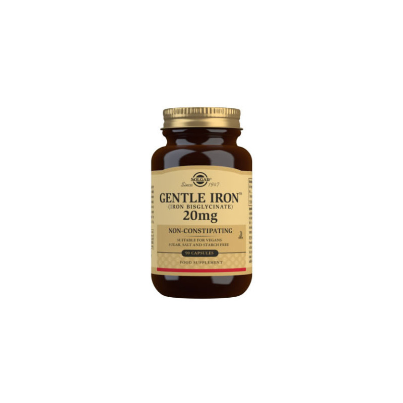 Gentle Iron (Iron Bisglycinate) 20 mg Vegetable Capsules - Pack of 90